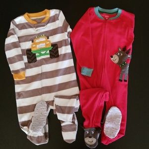 CARTER'S  2 2T Boy's Footed PJ's